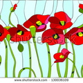 stock-vector-composition-with-poppies-poppies-flowers-angels-stained-glass-window-130036109