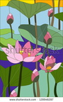 stock-vector-lotus-stained-glass-window-128946287