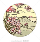 stock-vector-stained-glass-window-with-pink-sakura-blossoms-362546609